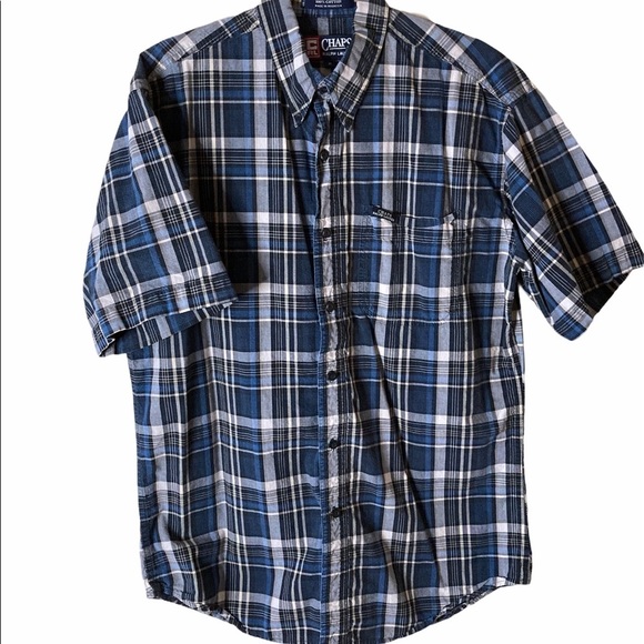 Men’s Blue Stripes Short Sleeves Shirt - Picture 5 of 5
